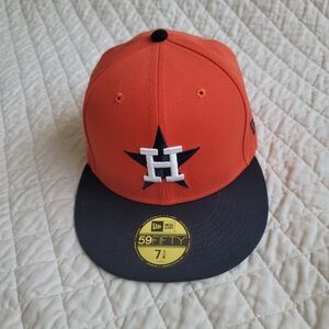New Era Orange & Navy Houston Astros 59FIFTY Fitted Cap